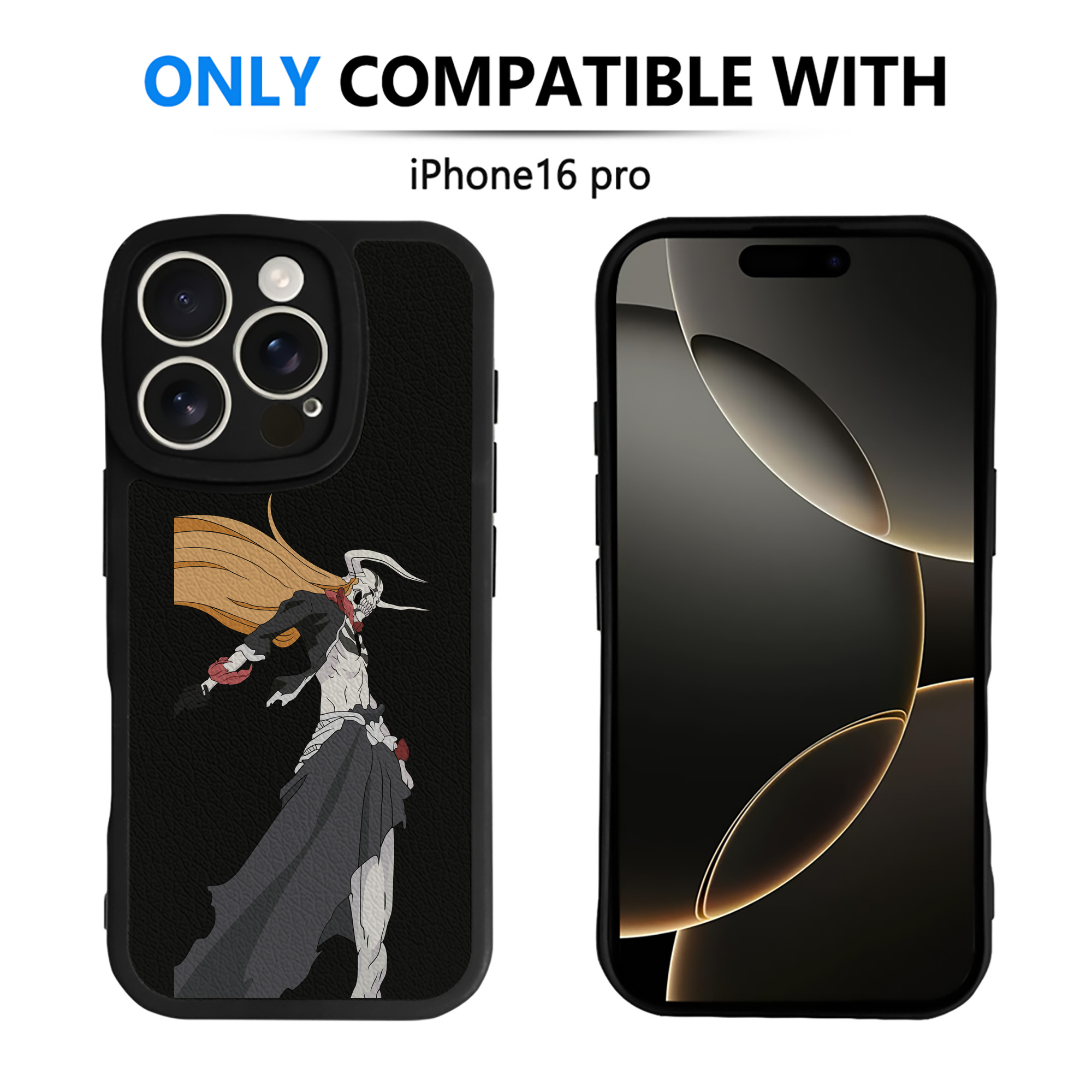 ブリーチ 黒崎一護（くろさき いちご）BLEACH Kurosaki Ichigo 【iPhone 16シリーズ対応】シリコンスマホケース（レザー調） 材質：シリコン